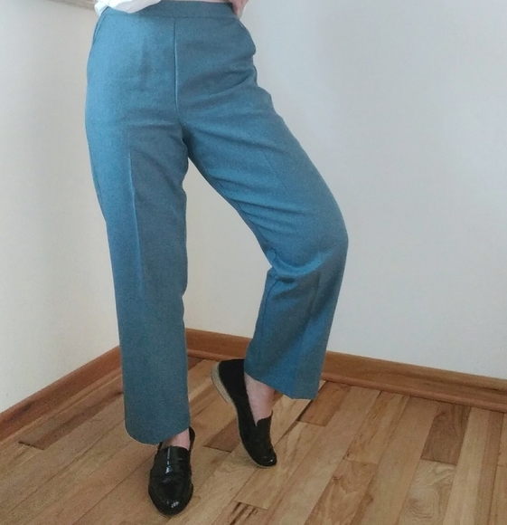 Vintage Pants - Relaxed fit herringbone pattern pants 8